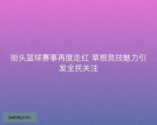 街头篮球赛事再度走红 草根竞技魅力引发全民关注 街头篮球赛事再度走红 草根竞技魅力引发全民关注